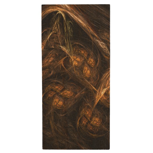 Mother Earth Abstract Art Wood USB Flash Drive (Front Vertical)