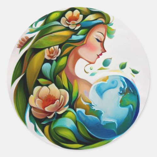 Mother Earth Classic Round Sticker