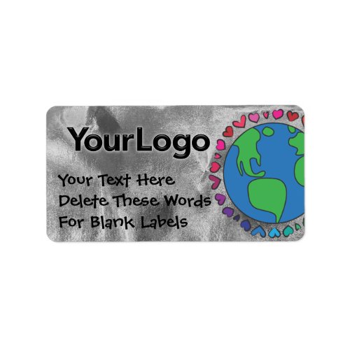 Mother Earth Day Add Your Logo Here Rainbow Hearts Label