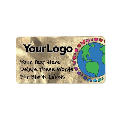 Mother Earth Day Add Your Logo Here Rainbow Hearts Label