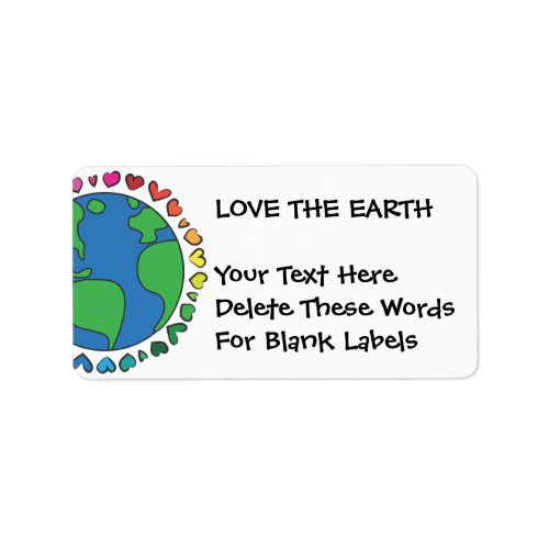 Mother Earth Day Save The Planet Rainbow Hearts Label