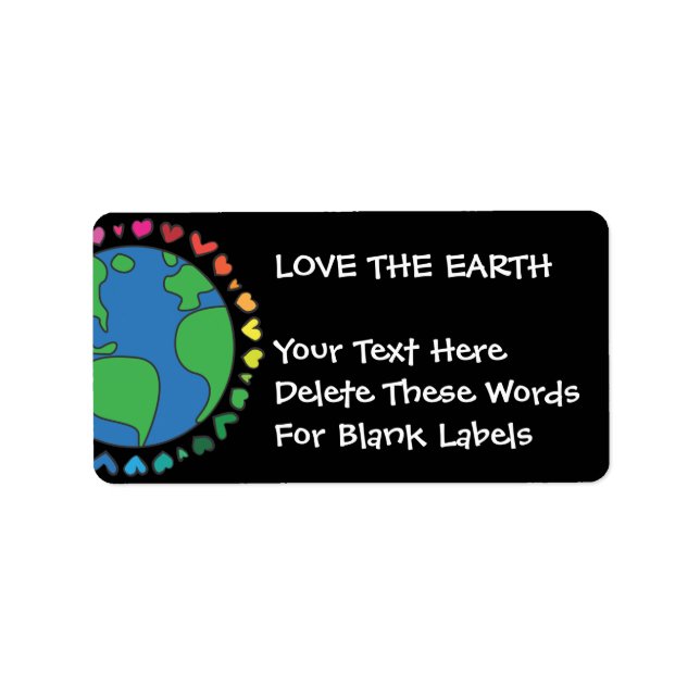 Mother Earth Day Save The Planet Rainbow Hearts Label (Front)