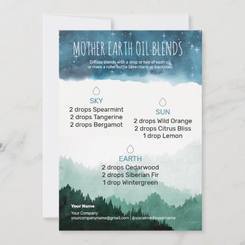 Mother Earth Essential Oil Diffuser Blends Invitation