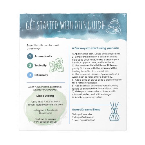 Mother Earth Essential Oils Start Guide Notepad