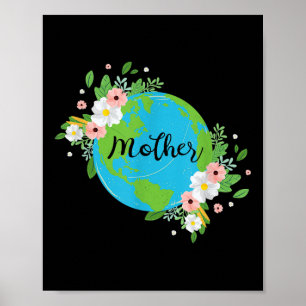Mother Earth Flower Environmental Protection Natur Poster