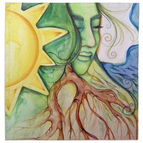 Mother Earth Gaia Goddess Cloth Napkin