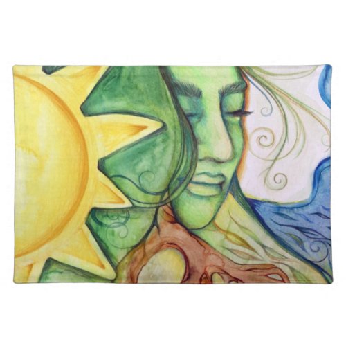 Mother Earth Gaia Goddess  Cloth Placemat