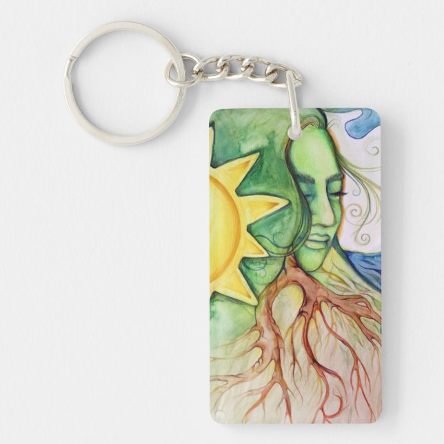 Mother Earth Gaia Goddess Keychain (Front)