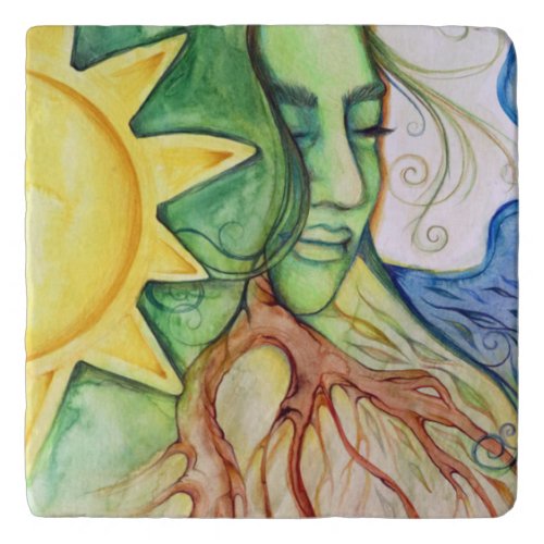 Mother Earth Gaia Goddess  Trivet