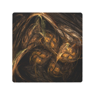 Mother Earth Modern Abstract Art Golden Fractal