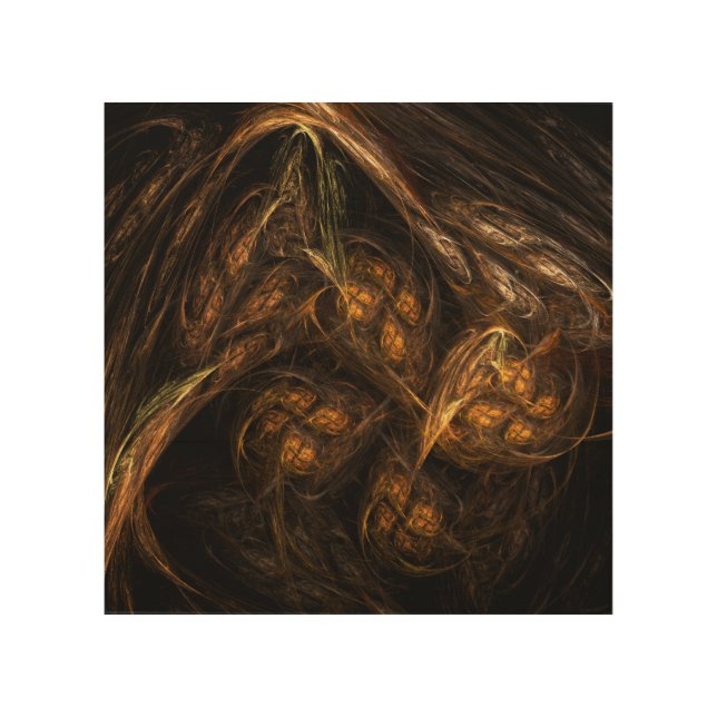 Mother Earth Modern Abstract Art Golden Fractal (Front)