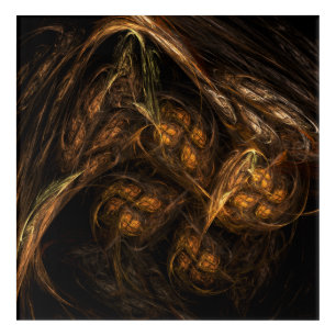Mother Earth Modern Abstract Art Golden Fractal