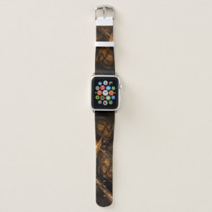 Mother Earth Modern Abstract Art Golden Fractal Apple Watch Band
