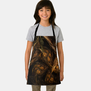 Mother Earth Modern Abstract Art Golden Fractal Apron