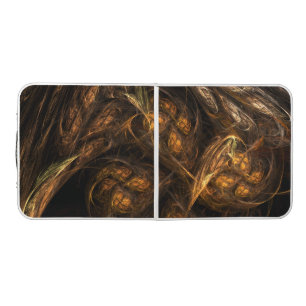 Mother Earth Modern Abstract Art Golden Fractal Beer Pong Table