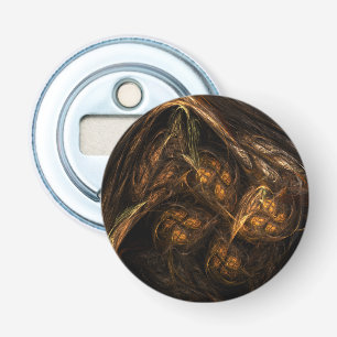 Mother Earth Modern Abstract Art Golden Fractal Bottle Opener