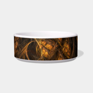 Mother Earth Modern Abstract Art Golden Fractal Bowl