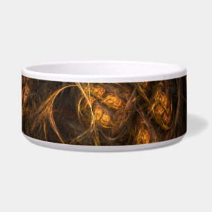 Mother Earth Modern Abstract Art Golden Fractal Bowl