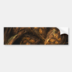 Mother Earth Modern Abstract Art Golden Fractal Bumper Sticker