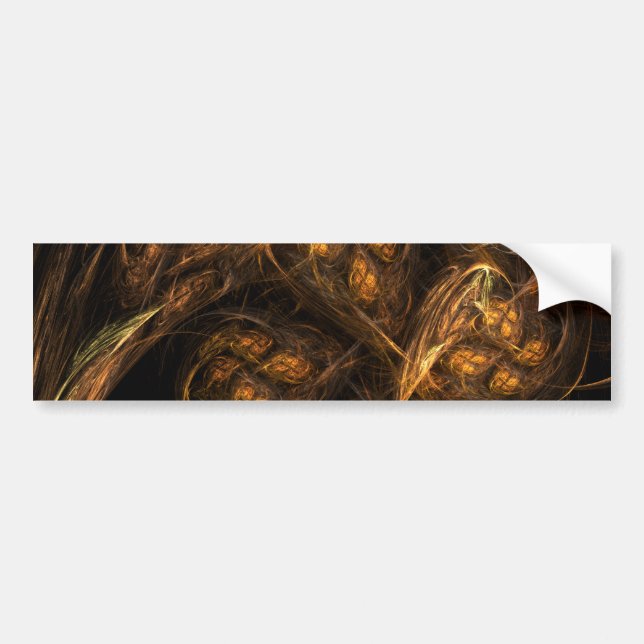 Mother Earth Modern Abstract Art Golden Fractal Bumper Sticker (Front)