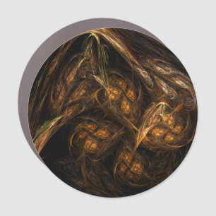 Mother Earth Modern Abstract Art Golden Fractal Car Magnet