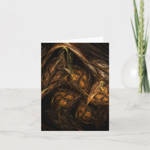 Mother Earth Modern Abstract Art Golden Fractal Card