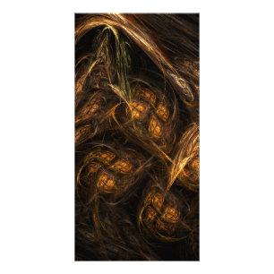Mother Earth Modern Abstract Art Golden Fractal Card