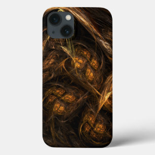 Mother Earth Modern Abstract Art Golden Fractal iPhone 13 Case