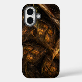 Mother Earth Modern Abstract Art Golden Fractal iPhone 16 Case