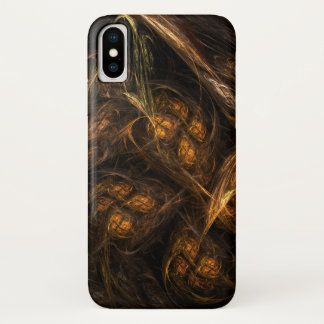 Mother Earth Modern Abstract Art Golden Fractal iPhone X Case