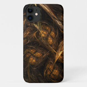Mother Earth Modern Abstract Art Golden Fractal iPhone 11 Case