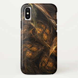 Mother Earth Modern Abstract Art Golden Fractal iPhone XS Case