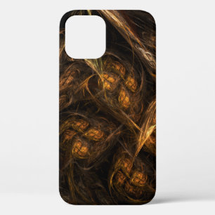 Mother Earth Modern Abstract Art Golden Fractal iPhone 12 Case