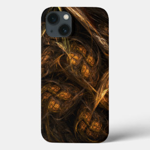Mother Earth Modern Abstract Art Golden Fractal iPhone 13 Case