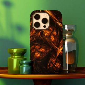 Mother Earth Modern Abstract Art Golden Fractal iPhone 16 Pro Case