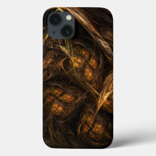 Mother Earth Modern Abstract Art Golden Fractal iPhone 13 Case