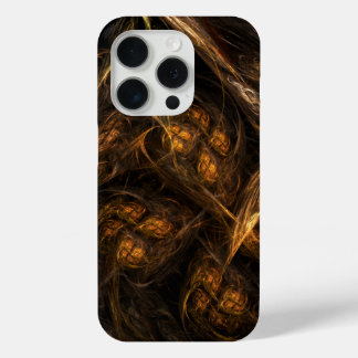 Mother Earth Modern Abstract Art Golden Fractal iPhone 15 Pro Case