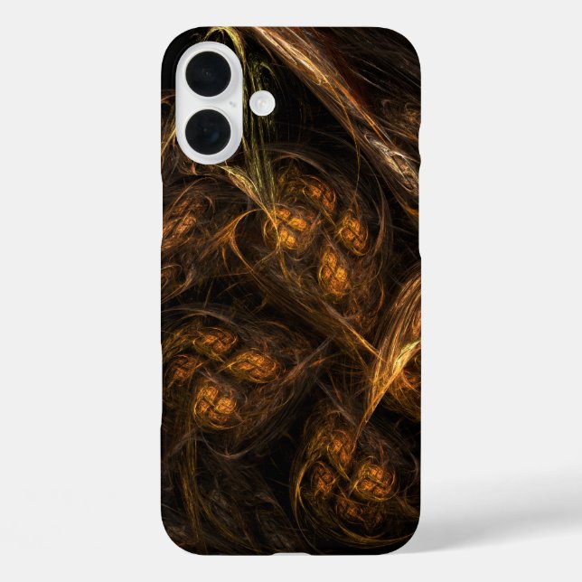 Mother Earth Modern Abstract Art Golden Fractal Case-Mate iPhone Case (Back)