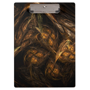 Mother Earth Modern Abstract Art Golden Fractal Clipboard