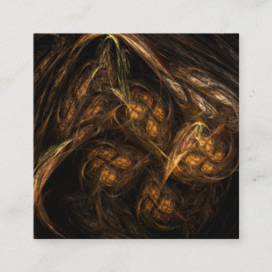 Mother Earth Modern Abstract Art Golden Fractal Enclosure Card