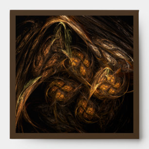 Mother Earth Modern Abstract Art Golden Fractal Envelope