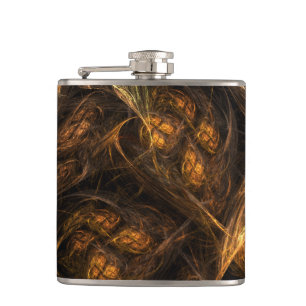 Mother Earth Modern Abstract Art Golden Fractal Flask
