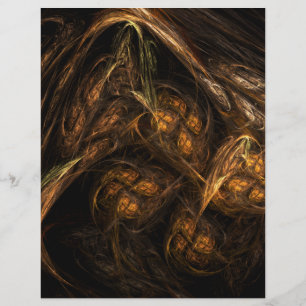 Mother Earth Modern Abstract Art Golden Fractal Flyer