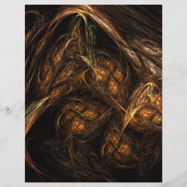 Mother Earth Modern Abstract Art Golden Fractal Flyer (Front)