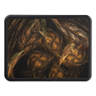 Mother Earth Modern Abstract Art Golden Fractal Hitch Cover