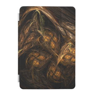 Mother Earth Modern Abstract Art Golden Fractal iPad Mini Cover