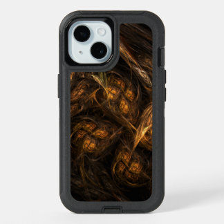 Mother Earth Modern Abstract Art Golden Fractal iPhone 15 Case