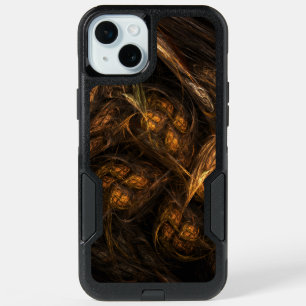 Mother Earth Modern Abstract Art Golden Fractal iPhone 15 Plus Case