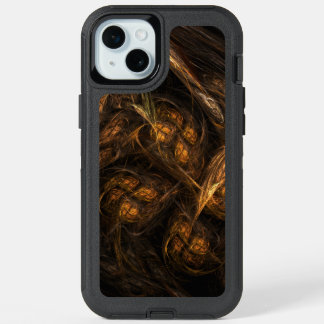 Mother Earth Modern Abstract Art Golden Fractal iPhone 15 Plus Case