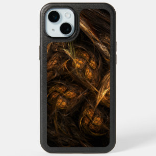 Mother Earth Modern Abstract Art Golden Fractal iPhone 15 Plus Case